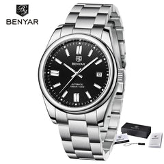 Men Mechanical Wristwatches 10Bar Waterproof Automatic Watch Stainless Steel