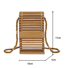 handbag for women shoulder bag semicircle bamboo woven beach bag