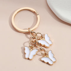 Colorful Enamel Butterfly Keychain Insects Car Key