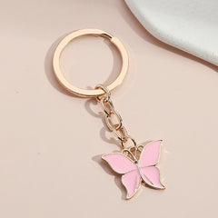 Colorful Enamel Butterfly Keychain Insects Car Key