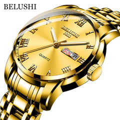 Watch Men Stainless Steel Business Date Clock Waterproof Luminous Watches