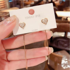 Trend Simulation Pearl Long Earrings Female Moon Star Flower Rhinestone