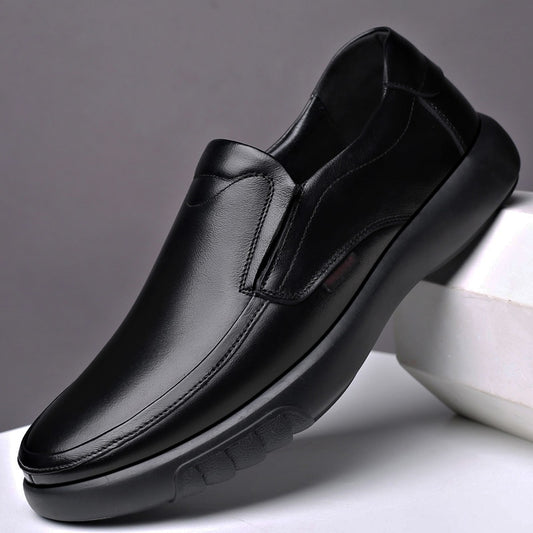 Genuine Leather+Microfiber shoes Soft Anti-slip Rubber Casual Leather Shoes