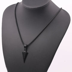 Fashion Rectangle Pendant Necklace Men Trendy Simple Stainless Steel Chain