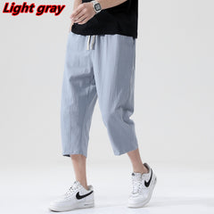 Casual Pants Men Wild Cotton and Linen Loose Linen Pants Style