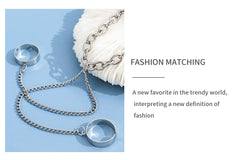 Sindlan Punk Geometric Silver Color Chain Wrist Bracelet