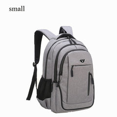 Big Capacity Men Backpack Laptop 15.6 Oxford Gray Solid High School Bags