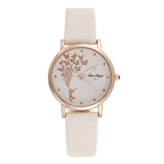 Fashion Butterfly Women Watches Simple Brown Quartz