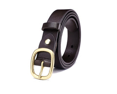 Women‘s Belt Genuine Leather Belts For Female Gold Pin Buckle Strap