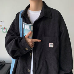 Corduroy Long Sleeve Shirts Shirt Woman Fashion Casual Oversize