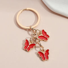 Colorful Enamel Butterfly Keychain Insects Car Key