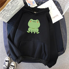 Frog Hoodie Vintage Harajuku Women's Winter Hoodies Kawaii Cute