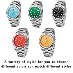 Men Mechanical Wristwatches 10Bar Waterproof Automatic Watch Stainless Steel