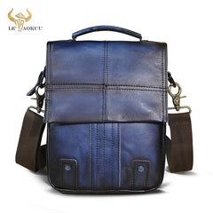 Leather Male Casual Design Shoulder Messenger bag Cowhide Fashion Cross-body