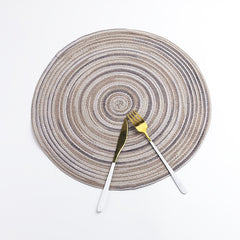 Round Cotton Woven Nordic Non-slip Kitchen Accessories Placemat