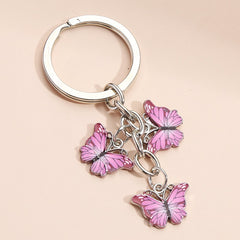 Colorful Enamel Butterfly Keychain Insects Car Key