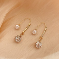 fashion design zircon earrings for women tassels pearl earrings