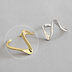 Charming Irregular Chain Geometric Rings Gold Open Rings