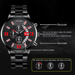 hombre Mens Fashion Business Watches Men Sports Stainless Steel Quartz