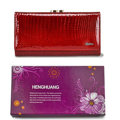 Genuine Leather Women Wallet Long Zipper Wallet