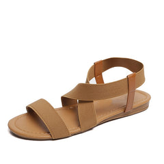 Comfy Slip On Sandals Elastic Textile Splicing Sandals Casual Beach Shoes