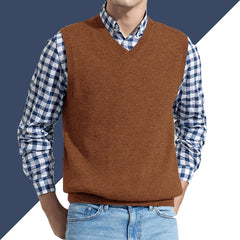 Men vest sweater casual style wool knitted business men sleeveless vest