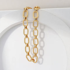 Trendy Gold Silver Color Cuba Chain Necklace Men Hip Hop