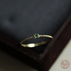 Vintage Emerald Ring Women Light Jewelry
