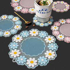 Daisy Placemat Dinner Plate Insulated Pads Table Mat Anti-skid Cup Pads