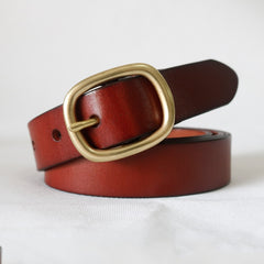 Women‘s Belt Genuine Leather Belts For Female Gold Pin Buckle Strap