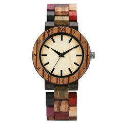 Irregular Blue Lines Watch Women Fashion Wooden Watch Vintage