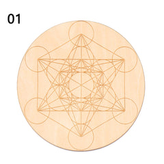 1PC Flower of Life Shape Wooden Wall Sign Laser Cut Non-slip Coaster Set