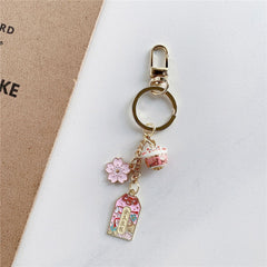 Omamori Sakura Amulet Lucky Cat Keychain Cute Pendant Clothes
