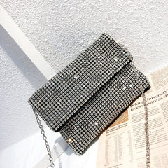 Bling Rhinestone Evening Clutch Bag Korean Diamond Chain Cover Dinner