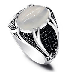 Fashion Generous Rings For Men Simple Black Zircon Geometry Jewelry