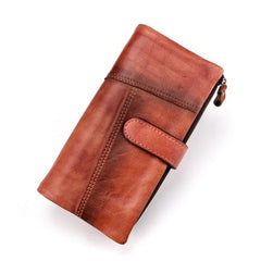 Vintage Long Wallet Men Women RFID Blocking Credit Card Holder