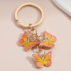 Colorful Enamel Butterfly Keychain Insects Car Key