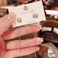 Trend Simulation Pearl Long Earrings Female Moon Star Flower Rhinestone