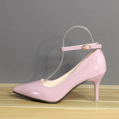 7cm Or 10cm Heels Buckle Women Pointed Toe Pumps Shoes