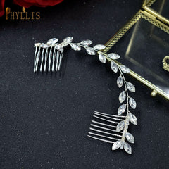 Alloy Leaves Golden Bridal Comb Wedding Hair Accessories