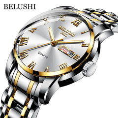 Watch Men Stainless Steel Business Date Clock Waterproof Luminous Watches