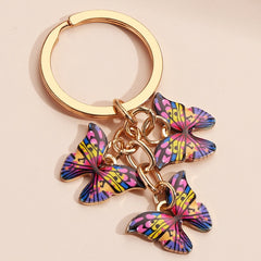 Colorful Enamel Butterfly Keychain Insects Car Key