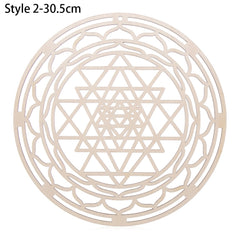 1PC Flower of Life Shape Wooden Wall Sign Laser Cut Non-slip Coaster Set