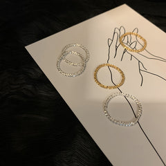 Silver Sparkling Ring Simple Style Versatile Decorative Compact Index Finger Ring