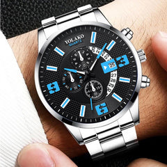 hombre Mens Fashion Business Watches Men Sports Stainless Steel Quartz