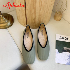 Cotton Fabric Flats Shoes Women Yellow Ballerina Socks Shoes