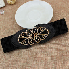 63cm Female Fashion Thin Elastic Stretch Waistband Crystal Bow Belt