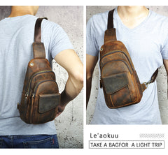 H Horse Leather Casual Fashion Chest Sling Bag
