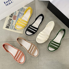 Women Summer Flat Sandals Open-Toed Slides Slippers Candy Color Casual