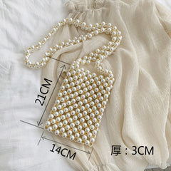 Mini Pearl Bag Handmade Vintage EVA Beaded Fashion Shoulder Bag
